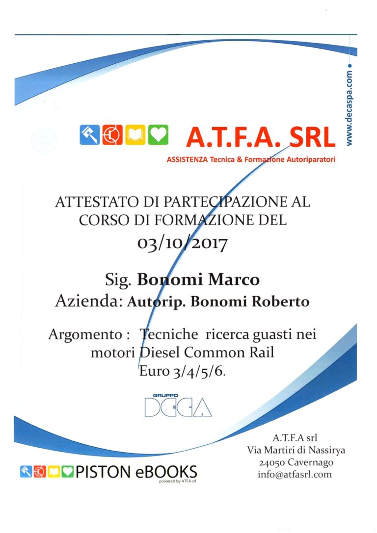 attestato formazione